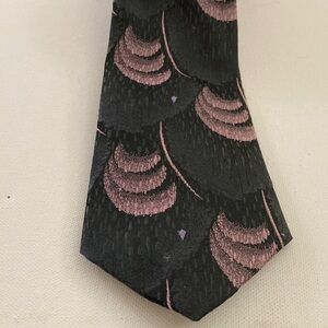 Paco Rabanne Paris Black and Pink Patterned extra long Tie
